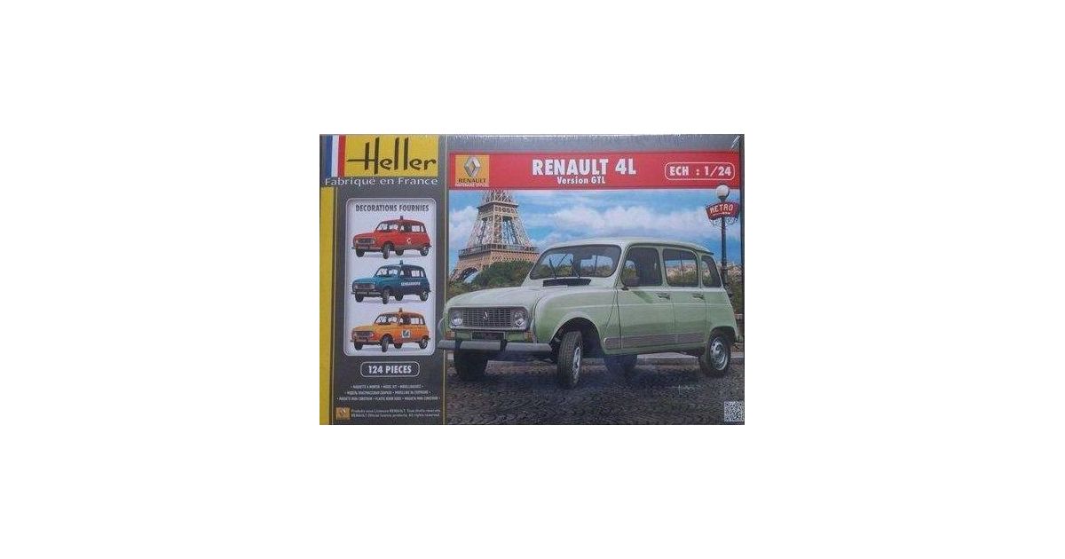 Maquette Renault 4L Heller 1/24 - Kit à Monter Avec Décalcomanies