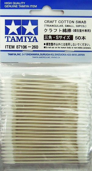 Tamiya 87106 Craft Cotton Swab(Triangular, Small, 50pcs)