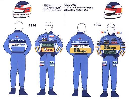 MSM Creation MSMD053 1/20 M. Schumacher Decal (Benetton 1994-1995)