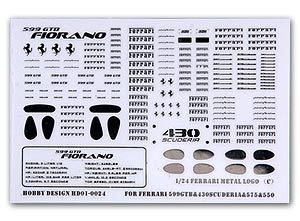 Hobby Design HD01-0024 Ferrari Metal Logo - 599GTB, 430 SCUDERIA, 575,550