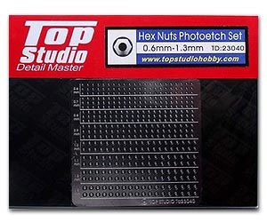 Top Studio TD23040 Hex Nuts Photoetch Set (0.6mm - 1.3mm)