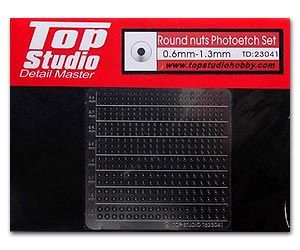 Top Studio TD23041 Round Nuts Photoetch Set (0.6mm - 1.3mm)