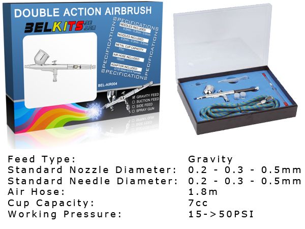 Belkits BELAIR004 Gravity Feed Double Action Airbrush