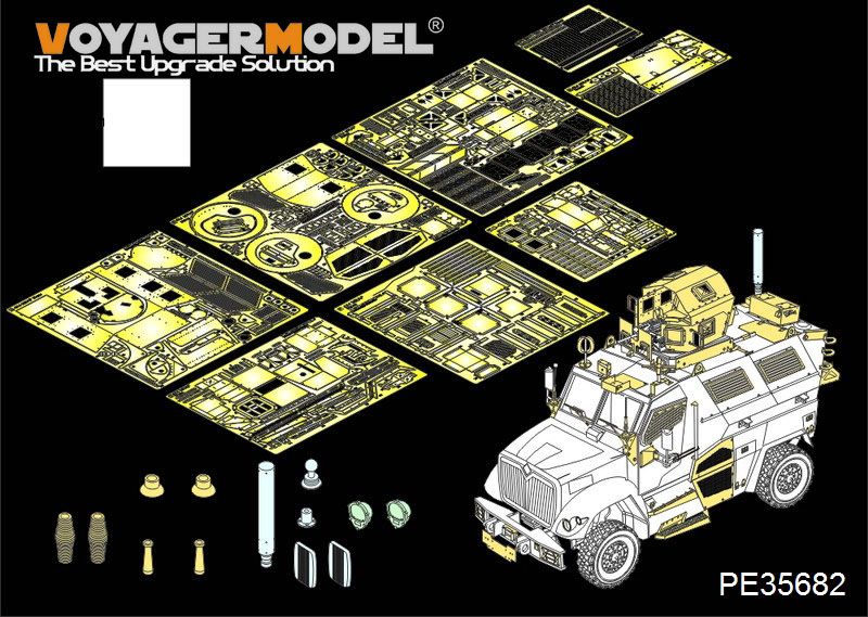 Voyager Model 35682 Modern US 4X4 MRAP MaxxPro Armoered Fighting Vehicle (atenna base include)