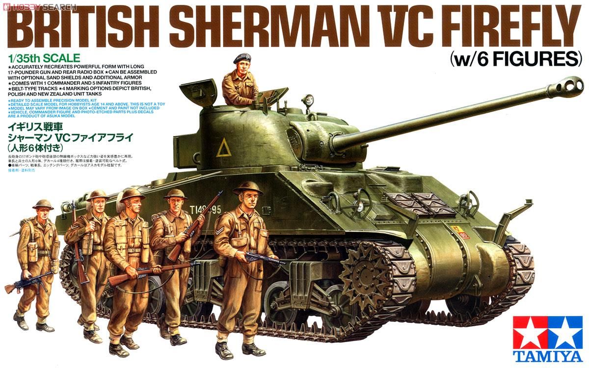 Tamiya 25174 British Tank Sherman VC Firefly with 6 Figures