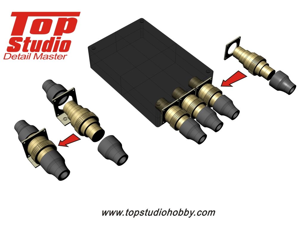 Top Studio TD23133 1/20 - 1/24 1.25mm Electronic Connectors (brass type)