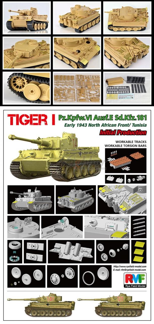 Rye Field Model 5001u Tiger I Initial Prod. Early 1943 North African Front / Tunisia