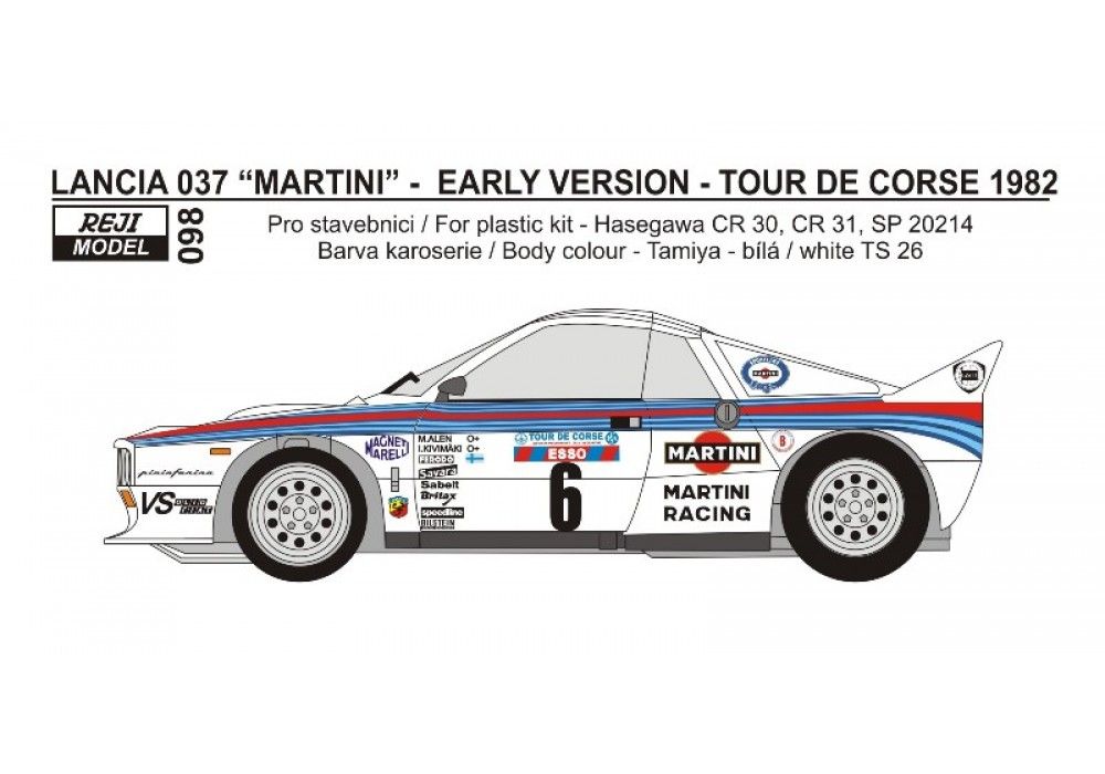 REJI 098 Lancia 037 Martini - Early version - Tour De Corse 1982 tarnskit