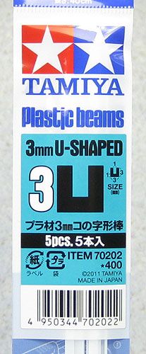 Tamiya 70202 Plastic Beams 3 mm U-Shaped
