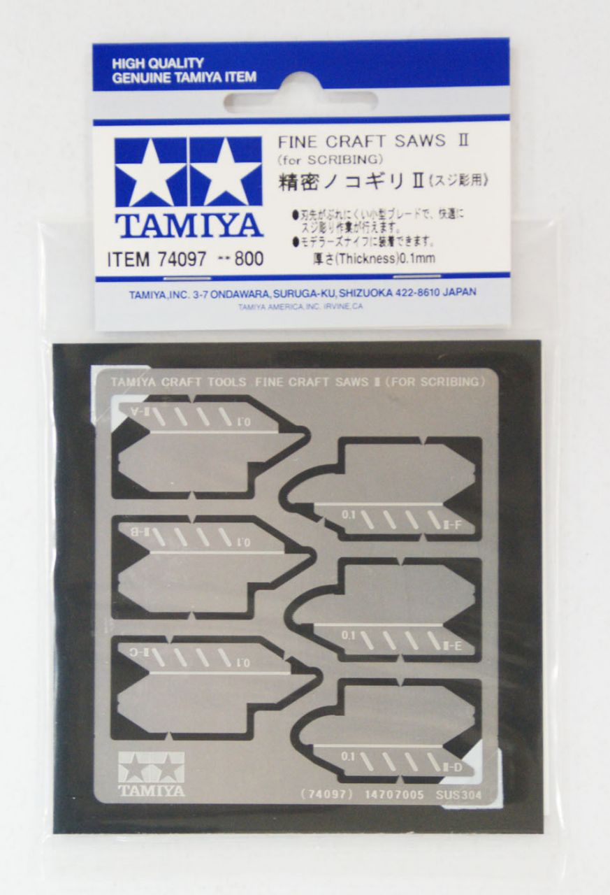 Tamiya 74097 Fine Craft Saws II (for Scribing-Line Carving,0.1mm Thickness)