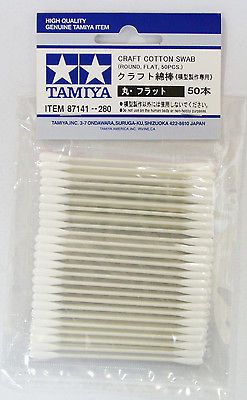 Tamiya 87141 Craft Cotton Swab Round Flat (50 pcs.)
