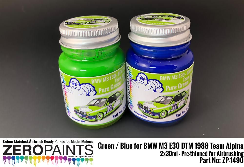ZERO Paint ZP-1490 BMW M3 E30 - DTM 1988 Team Alpina - Green - Blue Paint Set 2x30ml ZERO Paint ZP-1490 BMW M3 E30 - DTM 1988 Team Alpina - Green - Blue Paint Set 2x30ml