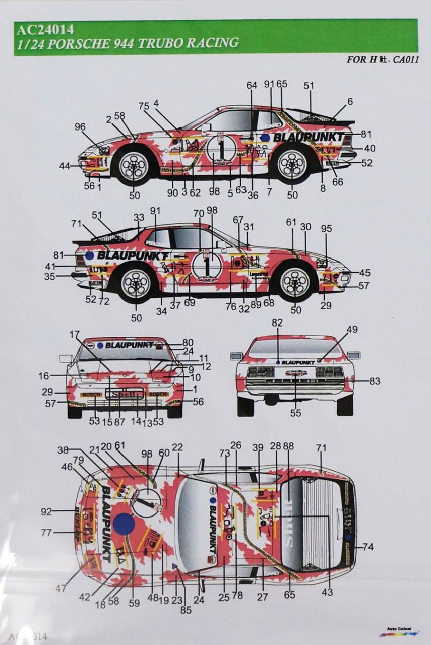 Auto Colour 24014 Porsche 944 Turbo Racing - Blaupunkt