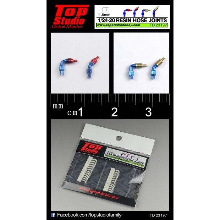 Top Studio TD23197 1/24-1/20 (1.5mm) resin hose joints