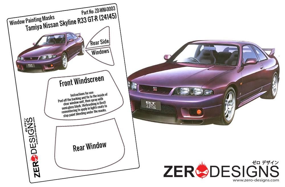 ZERO Design ZD-WM-0003 Nissan Skyline R33 GT-R Window Painting Masks (Tamiya)