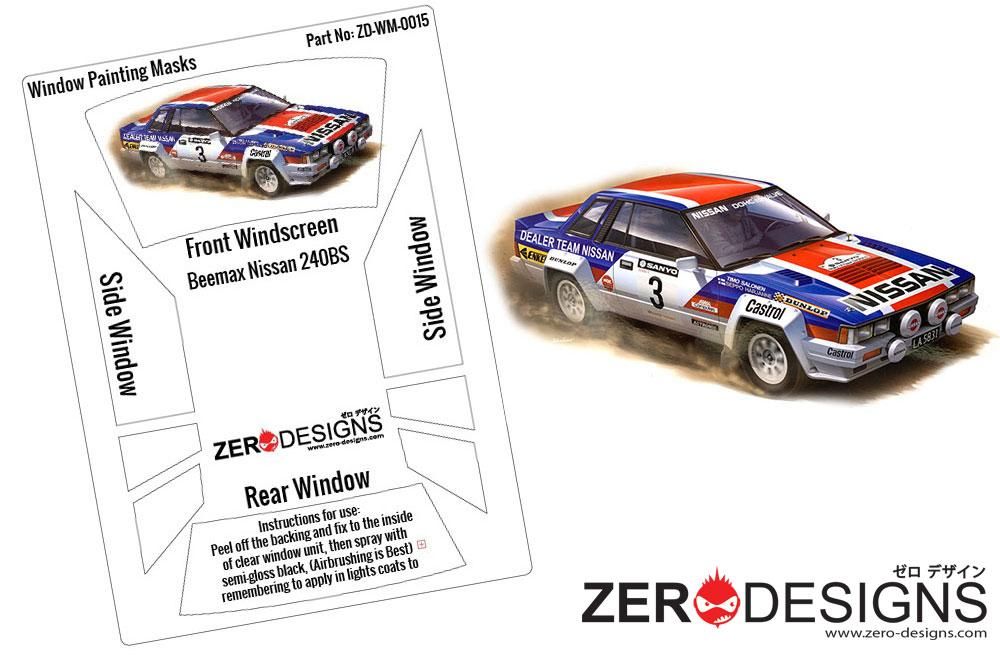 ZERO Design ZD-WM-0015 Nissan 240RS (BS110) Rally Window Painting Masks (Beemax)