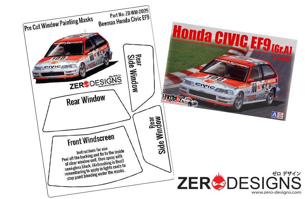 ZERO Design ZD-WM-0029 Honda Civic EF9 Pre Cut Window Painting Masks (Beemax)