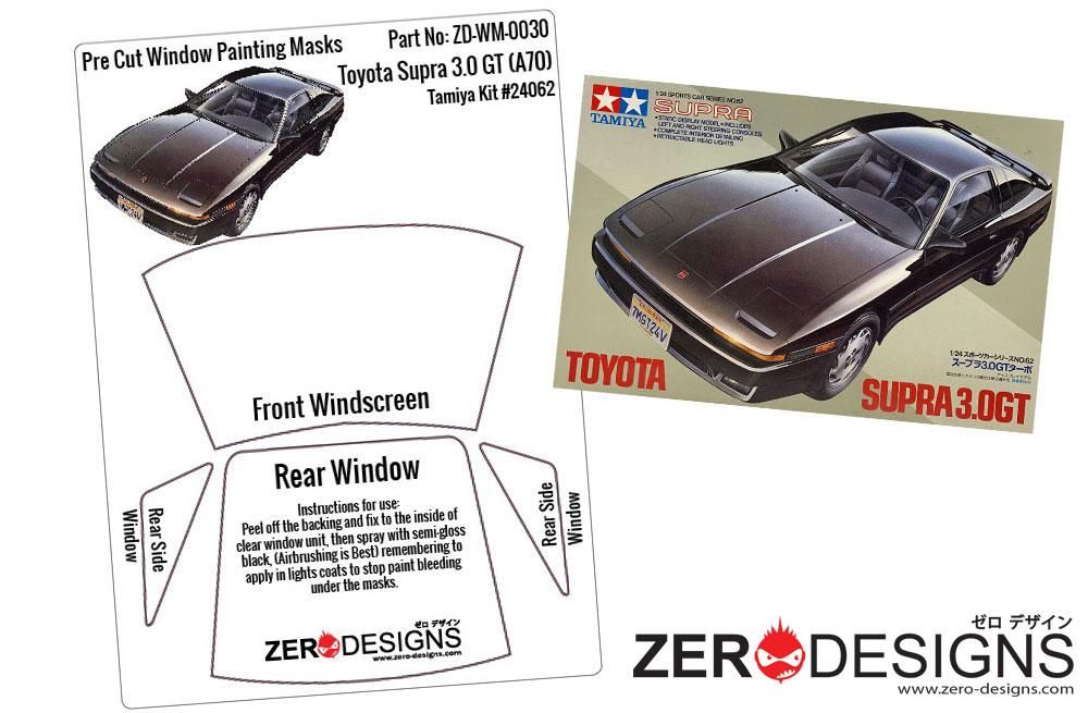 ZERO Design ZD-WM-0030 Toyota Supra 3.0 GT (A70) Pre Cut Window Painting Masks (Tamiya)