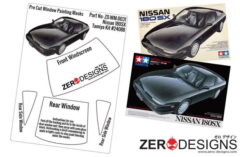 ZERO Design ZD-WM-0031 Nissan 180SX Pre Cut Window Painting Masks (Tamiya)