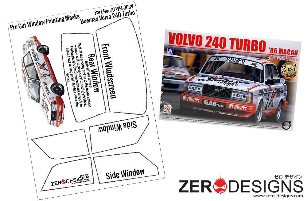 ZERO Design ZD-WM-0034 Volvo 240 Turbo Pre Cut Window Painting Masks (Beemax)