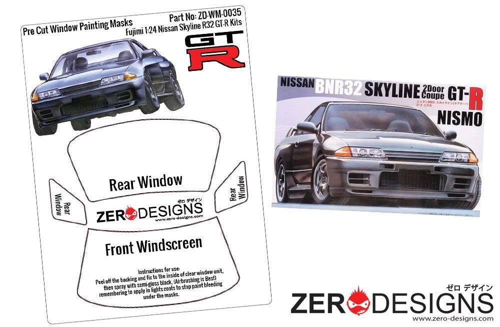 ZERO Design ZD-WM-0035 Nissan Skyline R32 GT-R Pre Cut Window Painting Masks (Fujimi)
