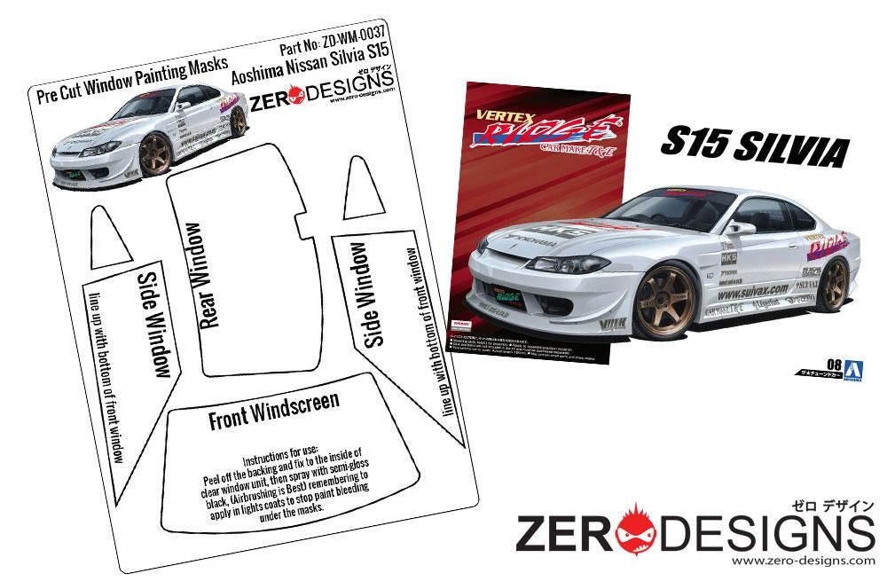 ZERO Design ZD-WM-0037 Nissan Silvia S15 Pre Cut Window Painting Masks (Aoshima)