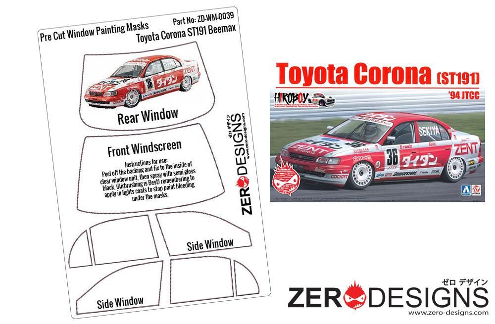 ZERO Design ZD-WM-0039 Toyota Corona ST191 Pre Cut Window Painting Masks (Beemax)