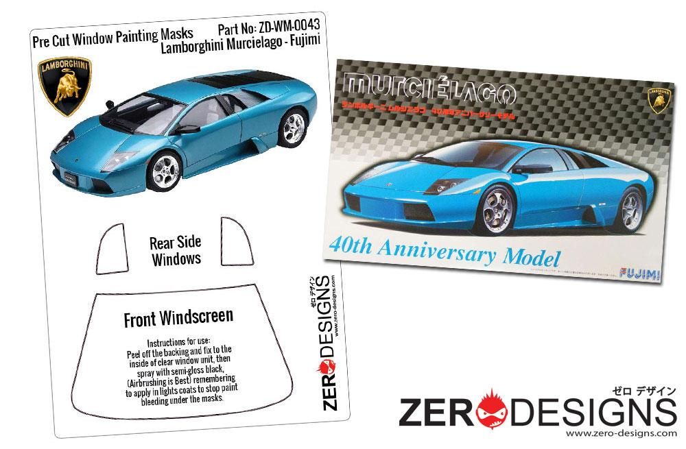 ZERO Design ZD-WM-0043 Lamborghini Murcielago Pre Cut Window Painting Masks (Fujimi)
