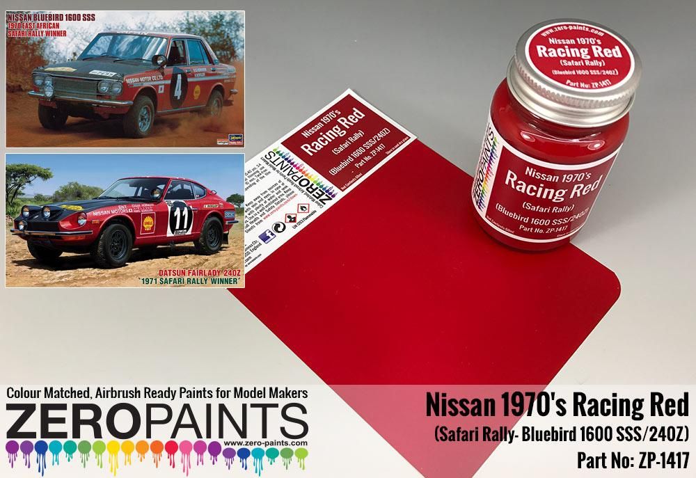 ZERO Paint ZP-1417 Racing Red Nissan 1970's Safari Rally Bluebird 1600 SSS-240Z ZERO Paint ZP-1417 Racing Red Nissan 1970's Safari Rally Bluebird 1600 SSS-240Z