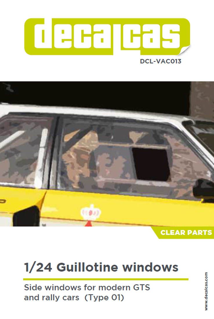 Decalcas VAC013 Guillotine windows for modern GTS and rally cars - Type 01