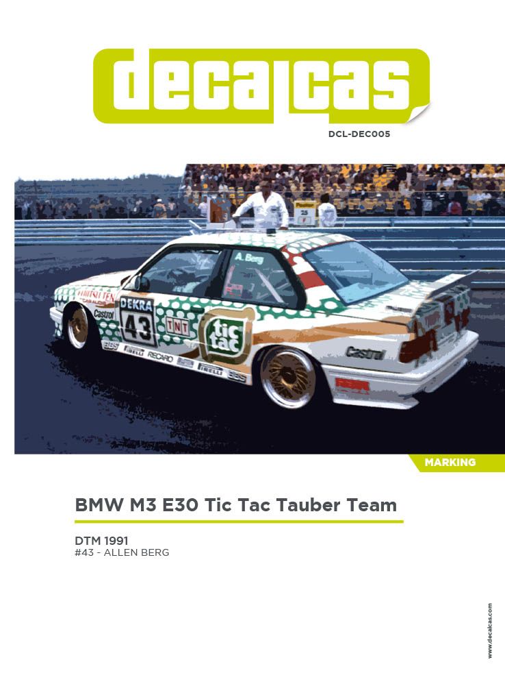 Decalcas DCL-DEC005 BMW M3 E30 - Tic Tac Tauber Team