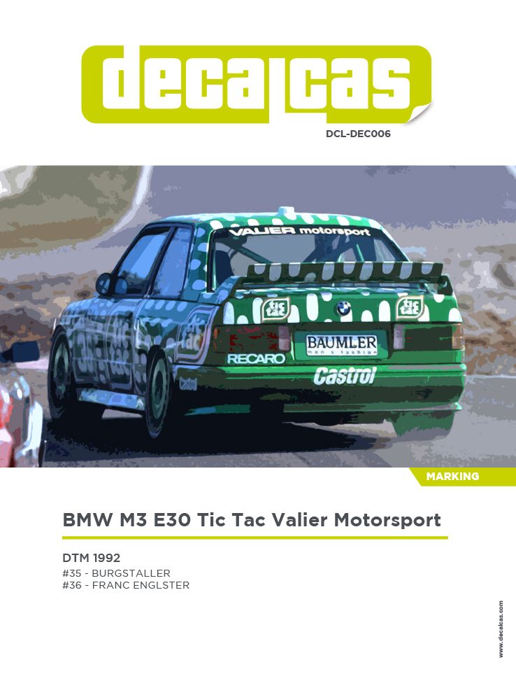 Decalcas DCL-DEC006 BMW M3 E30 - Tic Tac Vailer Motorsport