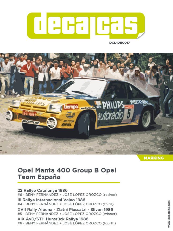 Decalcas DEC017 Opel Manta 400 Group B - Opel Team España