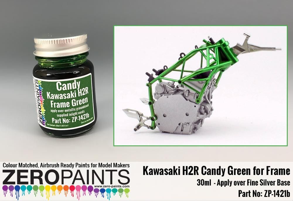 ZERO Paint ZP-1421b Kawasaki H2R Frame Candy Green Paint 30ml ZERO Paint ZP-1421b Kawasaki H2R Frame Candy Green Paint 30ml