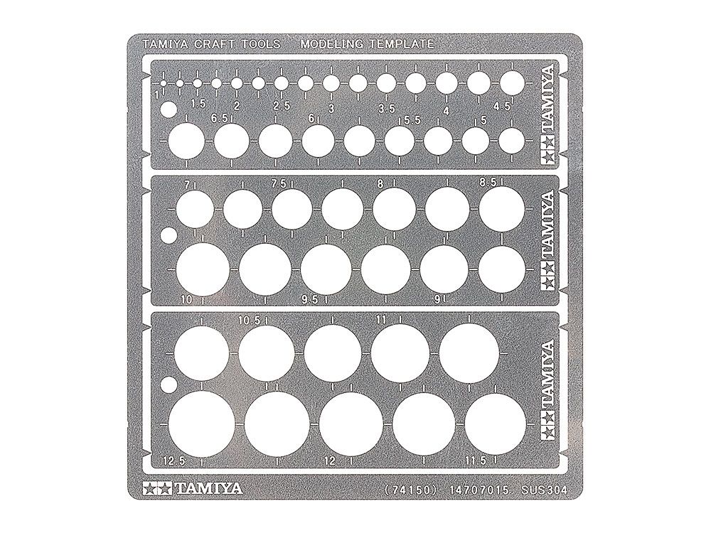 Tamiya 74150 Modeling Template (Round, 1-12.5mm)