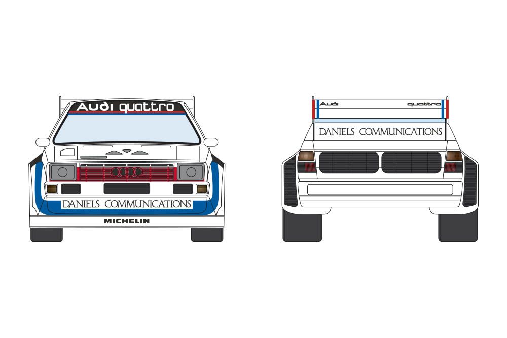 Decalcas DEC020 Audi Quattro Sport S1 - Pikes Peak International Hill Climb 1986 #1 - Bobby Unser (Winner) Decalcas DEC020 Audi Quattro Sport S1 - Pikes Peak International Hill Climb 1986 #1 - Bobby Unser (Winner)
