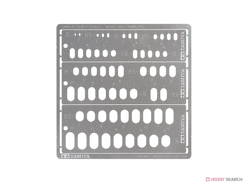 Tamiya 74154 Modeling Template (Rounded Rectangles 1-6mm)