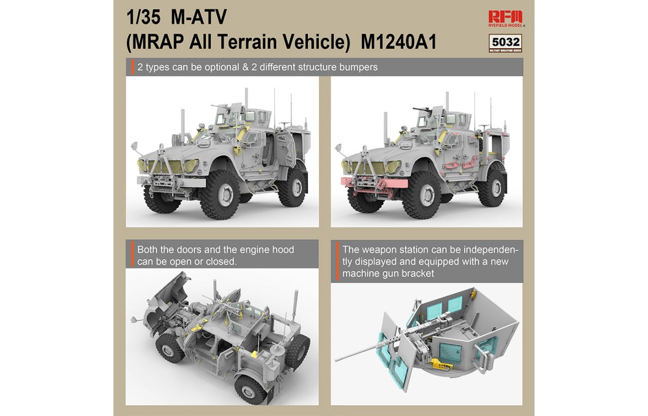 Rye Feild Model 5032 M1240A1 M-ATV with Full interior