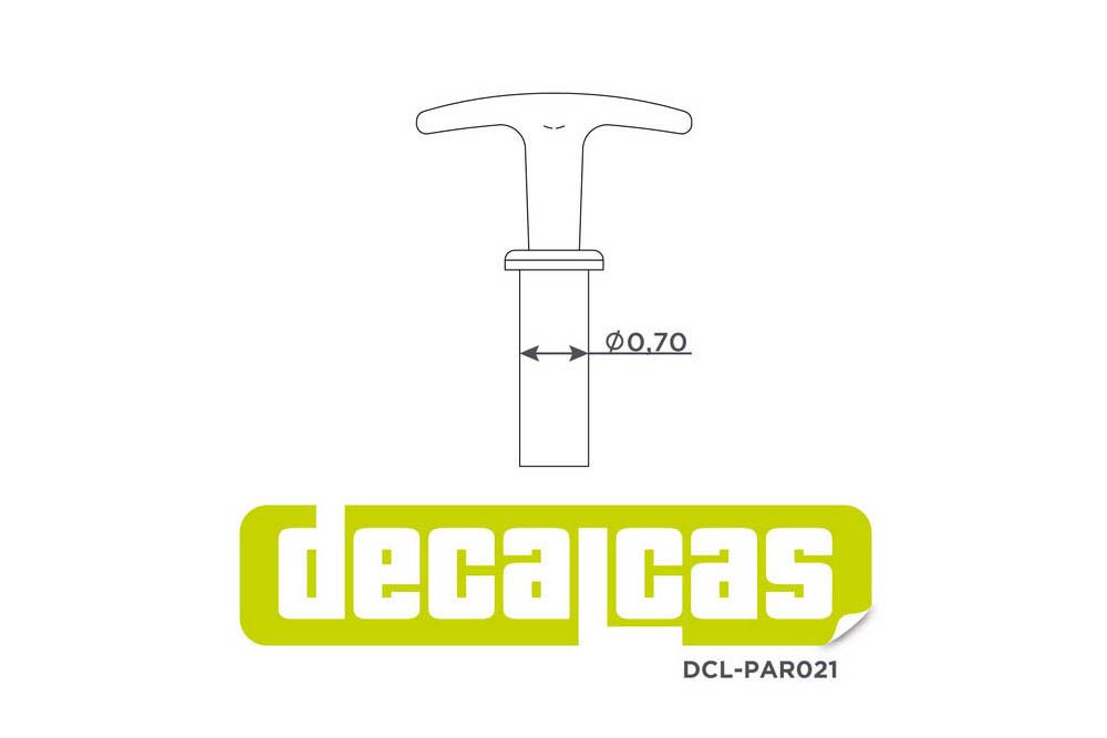 Decalcas PAR021 Fire Cable T Handle 1/20-1/24