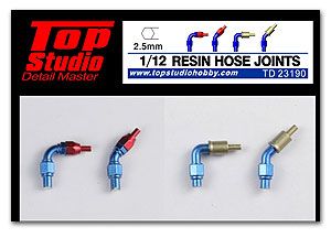 Top Studio TD23190 1/12 (2.5mm) resin hose joints