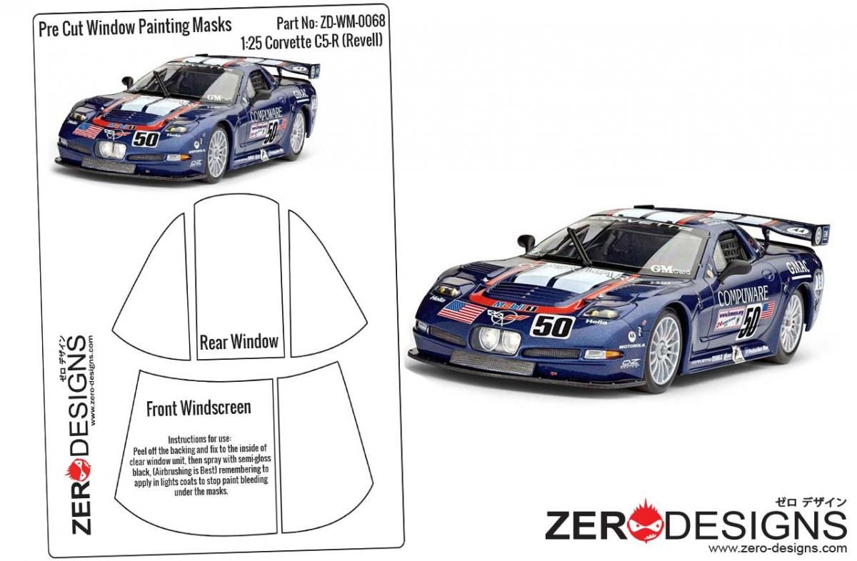 ZERO Design ZD-WM-0068 Corvette C5-R Pre Cut Window Painting Masks (Revell)