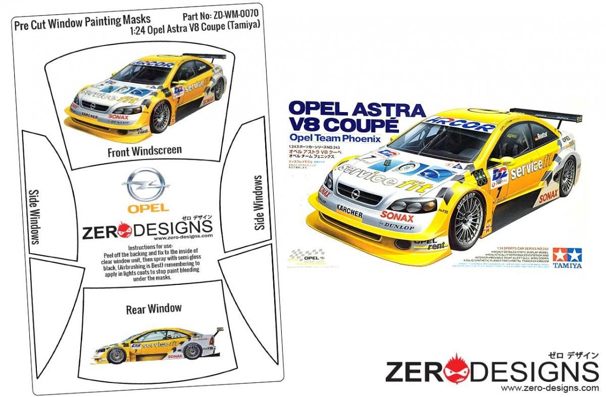 ZERO Design ZD-WM-0070 Opel Astra V8 Coupe Pre Cut Window Painting Masks (Tamiya)