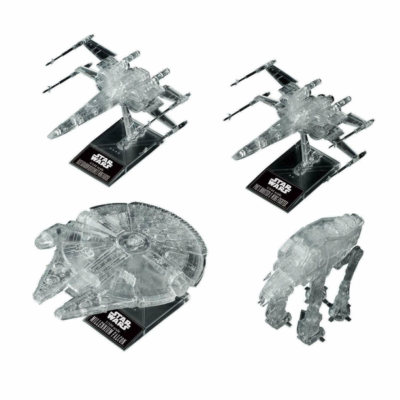 Bandai 5058919 The Last Jedi 1144 & 1350 & 1540 Clear Vehicle Set Bandai 5058919 The Last Jedi 1144 & 1350 & 1540 Clear Vehicle Set