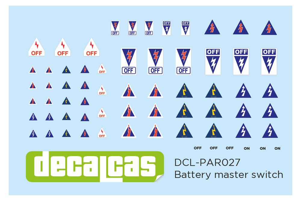 Decalcas PAR027 Battery master switch 1/24, 1/20