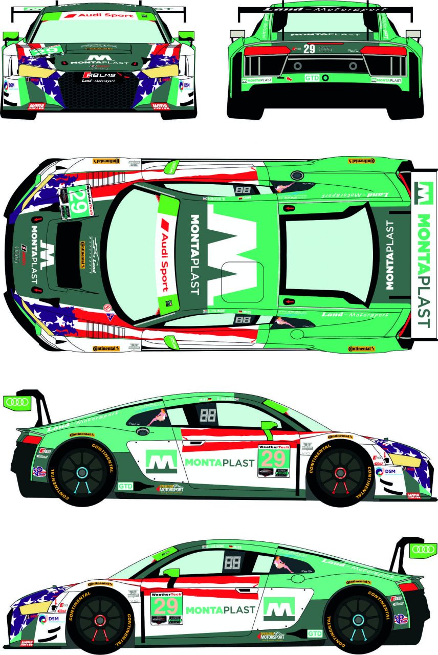 Racing Decals 43 RDE24/038 Audi LMS GT3 #29 IMSA Weathertech Championship - Sahlen's Six Hours of The Glen 2018