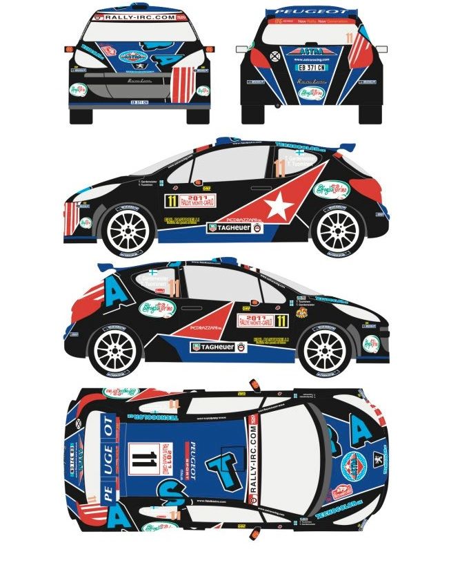 Racing Decals 43 RD24/001 Peugeot 207 S2000 #11 Rally Montecarlo 2011