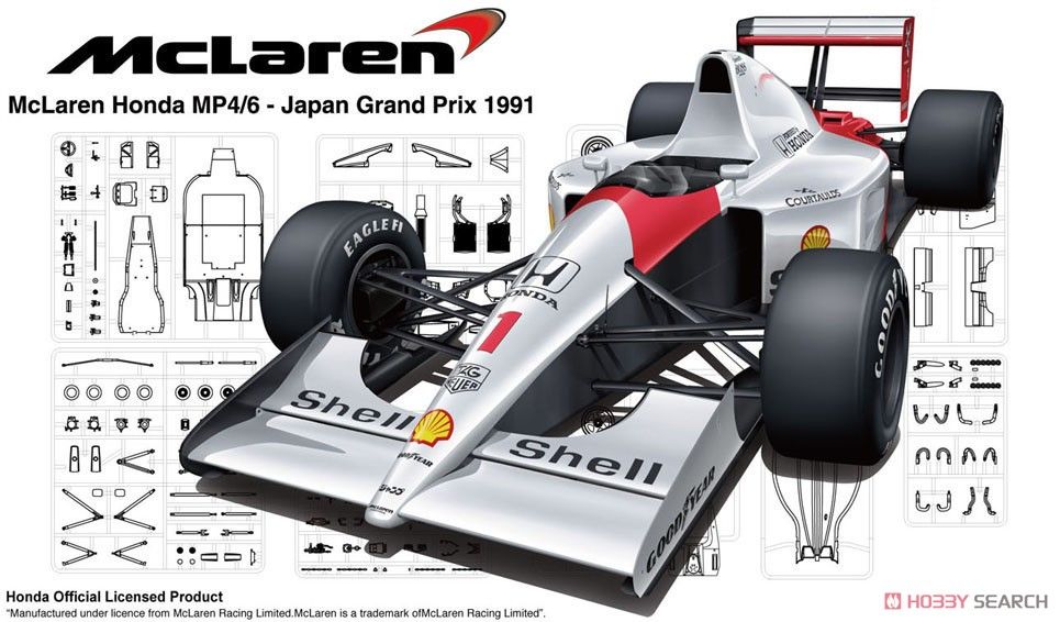 Fujimi 09213 McLaren Honda MP4/6 (Japan GP-San Marino GP-Brazil GP)