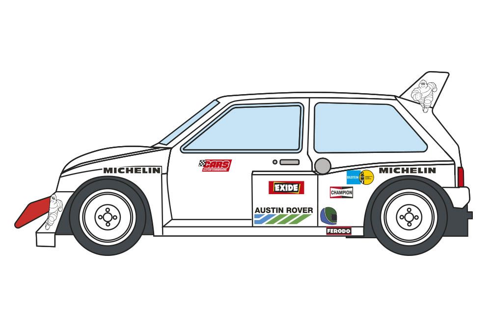 Decalcas DEC040 MG Metro 6r4 - Walles 1986 - Ayrton Senna - Test car Decalcas DEC040 MG Metro 6r4 - Walles 1986 - Ayrton Senna - Test car