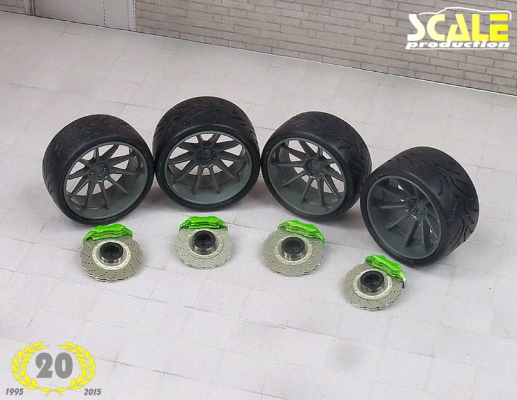Scale Production SPE24010C Disc brake set C (drilled Wave, Audi RS5)