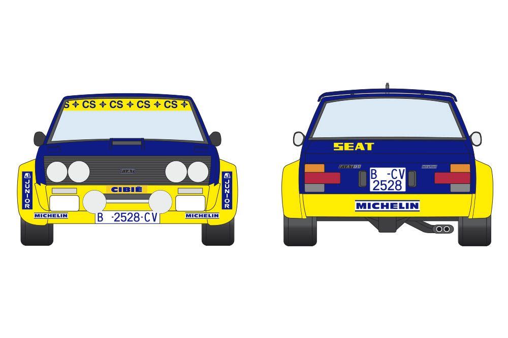 Decalcas DEC051 Fiat 131 Abarth - Seat Competicion - 27 Rally Costa Brava 1979 # 1 - Antonio Zanini + Juan José Petisco
